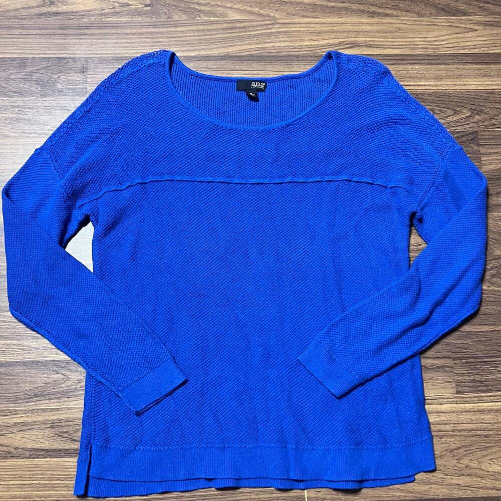 a.n.a A New Approach Royal Blue Textured Long Sleeve Pullover Sweater